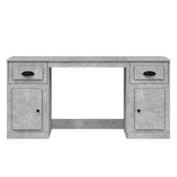 Berkfield Home Desk with Cabinet Concrete Grey Engineered Wood - thumbnail 6
