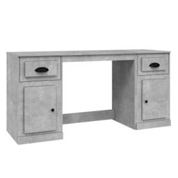 Berkfield Home Desk with Cabinet Concrete Grey Engineered Wood