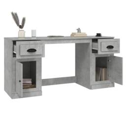 Berkfield Home Desk with Cabinet Concrete Grey Engineered Wood - thumbnail 5