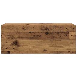 Berkfield Home Bathroom Wall Cabinet Old Wood 80x25x30 cm Engineered Wood in Brown - Size: 80 x 25 x 30 cm - thumbnail 5