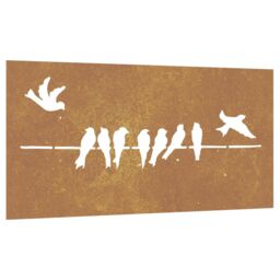 Berkfield Home Garden Wall Decoration 105x55 cm Corten Steel Bird Design in Brown - thumbnail 2