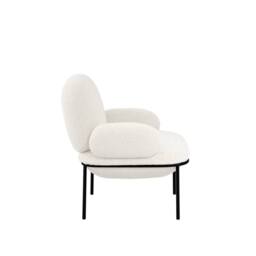 Wyld Haus Tritta Curved Ivory Sherpa Bouclé Accent Chair Matt Black Metal Legs - thumbnail 4