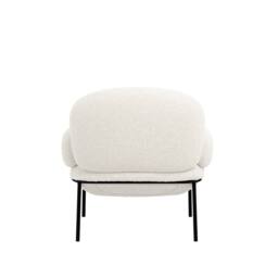 Wyld Haus Tritta Curved Ivory Sherpa Bouclé Accent Chair Matt Black Metal Legs - thumbnail 5
