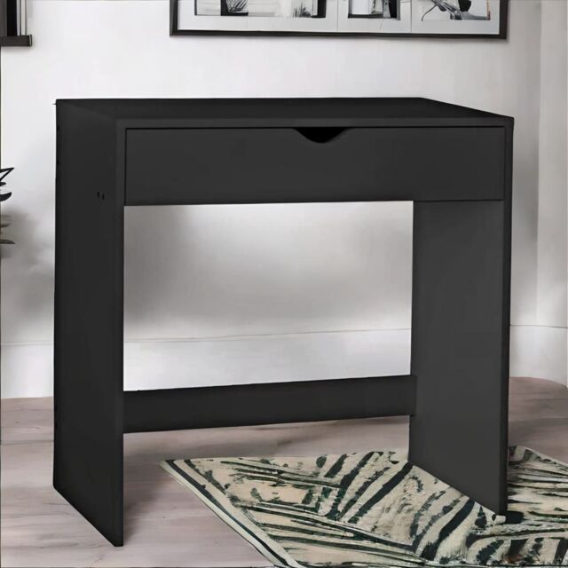 Rafaelo Mobilia 1 Drawer Make Up Dressing Table Bedroom Furniture in Black - image 1