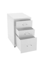 Living and Home Metal File Cabinet Office Organizer with Wheels in White - thumbnail 2