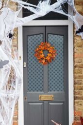 Living and Home 45cm Autumn Maple Leaf Berry Rattan Wreath with 2m LED Lights Fall Home Decoration in Orange - thumbnail 2