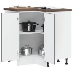 Berkfield Home Kitchen Corner Base Cabinet¬†Porto Black Engineered Wood - thumbnail 4