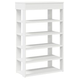 Berkfield Home Shoe Rack White 60x30x98 cm Engineered Wood - Size: 60 x 30 x 98 cm - thumbnail 2