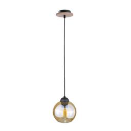 Netlighting Ambre Dome Pendant Ceiling Light Wood 15cm 1x E27 in Brown