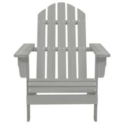Berkfield Home Garden Chair Wood Grey - thumbnail 2