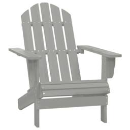 Berkfield Home Garden Chair Wood Grey - thumbnail 1