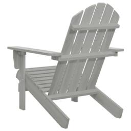 Berkfield Home Garden Chair Wood Grey - thumbnail 4