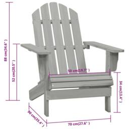Berkfield Home Garden Chair Wood Grey - thumbnail 6