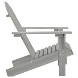 Berkfield Home Garden Chair Wood Grey - thumbnail 3