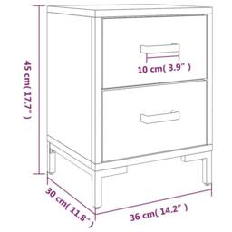 Berkfield Home Bedside Cabinet Brown 36x30x45 cm Solid Pinewood - Size: 36 x 30 x 45 cm - thumbnail 8