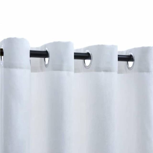 Berkfield Home Elegant Blackout Curtains with Metal Rings 2 pcs Off-White 140x175 cm in White - image 1