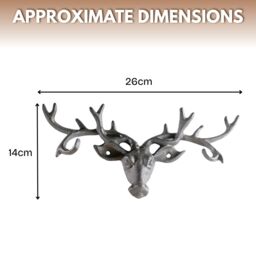 Marco Paul Iron Wall Mounted Stag Coat Rack & Hooks 6 Hooks in Bronze - thumbnail 3