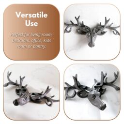 Marco Paul Iron Wall Mounted Stag Coat Rack & Hooks 6 Hooks in Bronze - thumbnail 6