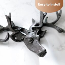 Marco Paul Iron Wall Mounted Stag Coat Rack & Hooks 6 Hooks in Bronze - thumbnail 7