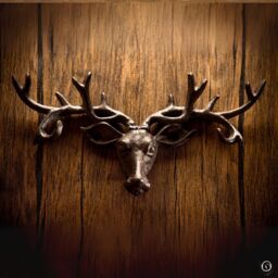 Marco Paul Iron Wall Mounted Stag Coat Rack & Hooks 6 Hooks in Bronze - thumbnail 1