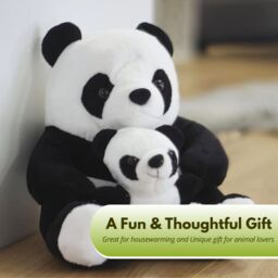 Marco Paul Large Weighted Plush Panda Duo Door Stopper 1.5kg in Black - thumbnail 6
