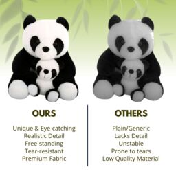 Marco Paul Large Weighted Plush Panda Duo Door Stopper 1.5kg in Black - thumbnail 9