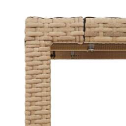 Berkfield Home Garden Table with Glass Top Beige 90x90x75 cm Poly Rattan - Size: 90 x 90 x 75 cm - thumbnail 9