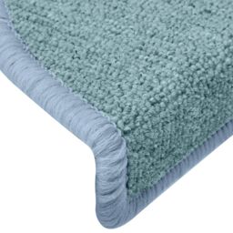 Berkfield Home Carpet Stair Treads 15 pcs Blue 65x24x4 cm - Size: Medium - thumbnail 6