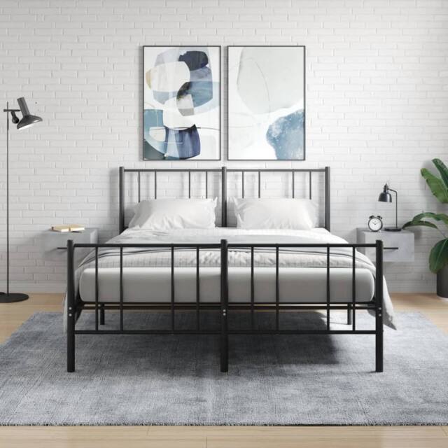 Berkfield Home Wall-mounted Bedside Cabinets 2 pcs Concrete Grey 35x35x20 cm - Size: 35 x 35 x 20 cm - image 1