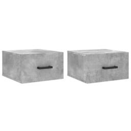 Berkfield Home Wall-mounted Bedside Cabinets 2 pcs Concrete Grey 35x35x20 cm - Size: 35 x 35 x 20 cm - thumbnail 2