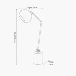 Ruma Gold Metal & Marble Table Lamp - thumbnail 6