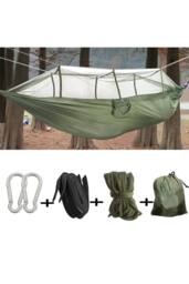 KDMD Double Camping Hammock With Integrated Mosquito Net 200kg in Olive - thumbnail 8