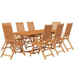 Berkfield Home 9 Piece Garden Dining Set Solid Wood Acacia in Brown - thumbnail 3