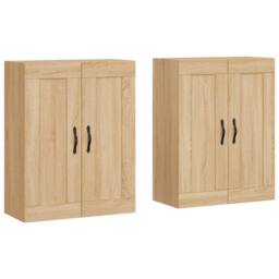 Berkfield Home Wall Mounted Cabinets 2 pcs Sonoma Oak Engineered Wood in Light Oak - thumbnail 3