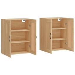 Berkfield Home Wall Mounted Cabinets 2 pcs Sonoma Oak Engineered Wood in Light Oak - thumbnail 4