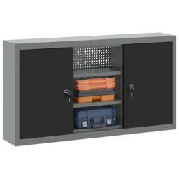 Berkfield Home Tool Cabinet Wall-Mounted with Pegboard Black 100x20x55 cm Steel - Size: 100 x 20 x 55 cm - thumbnail 3