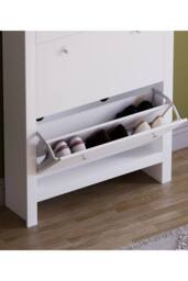 Home Discount Vida Designs Arlington Compact Hallway Shoe Storage Cabinet Unit in White - thumbnail 5