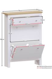 Home Discount Vida Designs Arlington Compact Hallway Shoe Storage Cabinet Unit in White - thumbnail 2