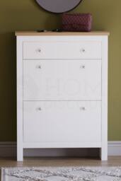 Home Discount Vida Designs Arlington Compact Hallway Shoe Storage Cabinet Unit in White - thumbnail 3