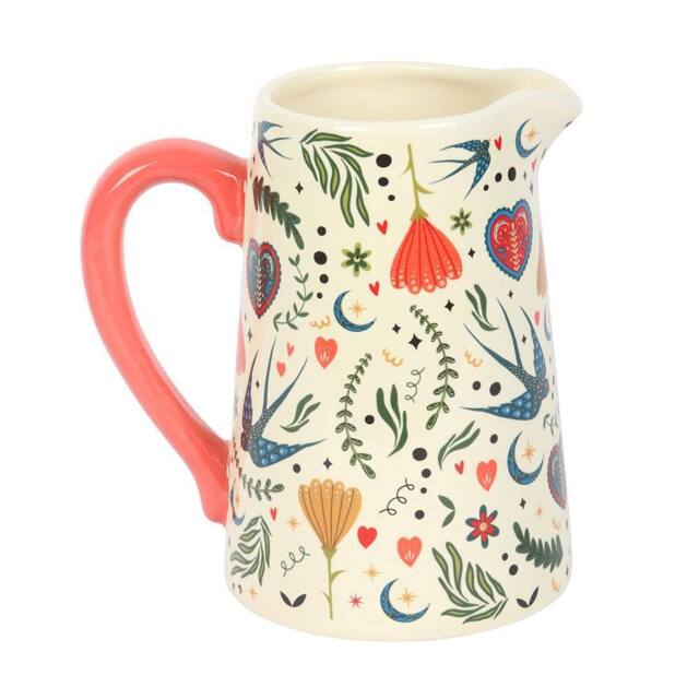 Something Different Folk Print Flower Jug in Cream - image 1