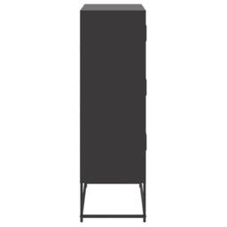 Berkfield Home Sideboard Black 68.5x38.5x123.5 cm Steel - thumbnail 7