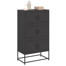 Berkfield Home Sideboard Black 68.5x38.5x123.5 cm Steel - thumbnail 4