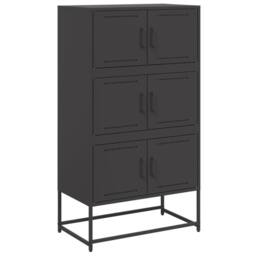 Berkfield Home Sideboard Black 68.5x38.5x123.5 cm Steel - thumbnail 3