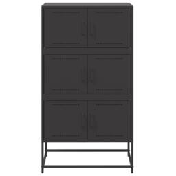 Berkfield Home Sideboard Black 68.5x38.5x123.5 cm Steel - thumbnail 6
