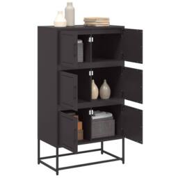 Berkfield Home Sideboard Black 68.5x38.5x123.5 cm Steel - thumbnail 5