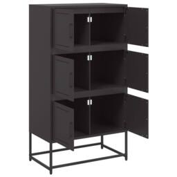 Berkfield Home Sideboard Black 68.5x38.5x123.5 cm Steel - thumbnail 9