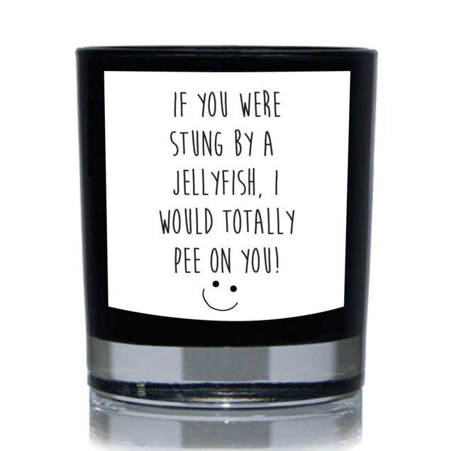 60 SECOND MAKEOVER Stung By A JellyFish Funny 20cl Candle in Black