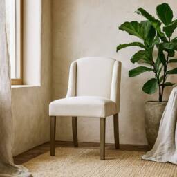 Wyld Haus Olargues Cream Boucle Upholstered Dining Chair Pared Back - thumbnail 1