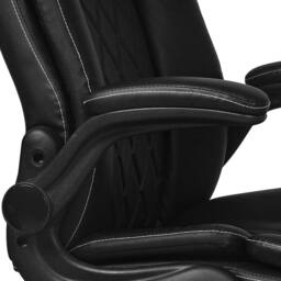 Levede Executive Office Chair PU Leather Recline Desk Chair Flip-Up Armrests in Black - thumbnail 5