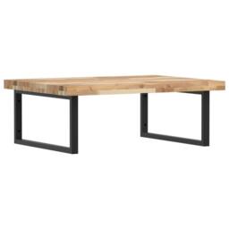 Berkfield Home Elegant Basin Shelf Wall Mounted Steel & Solid Wood Acacia in Brown - thumbnail 3